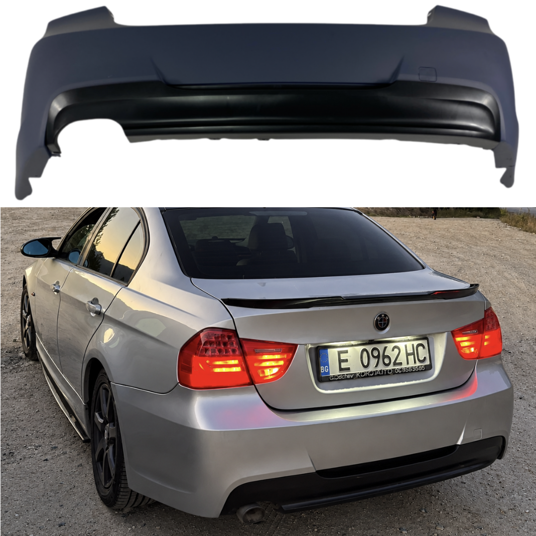 бмв е90 е91 bmw e90 e91 цена задна броня zadna bronya oborudvana оборудвана тунинг дифузьор цена качествена предна броня predna bronya грундирана готова за боя немска качествена пасваща перфектно Nast auto auto pro best auto бест ауто м пакет m paket m tech м тех м3 m3